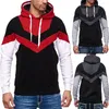Men's Hoodies 2023 Men's Casual Blouse Color Splice Long Sleeve Tops Fashionable Design Daily Sweatshirt Round Neck Drawstring