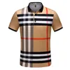 Summer new short-sleeved men's Men's T-Shirts trend plaid business cotton T-shirt men's large non-pilling and non-fading bottom shirt