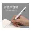 Ballpoint Pens Kaco Excellent Writing 4Color Gel Pen 4 In1 Mtifunction Fourcolor Press Student Exam Business Mode 0.5Mm Drop Deliver Dhmej