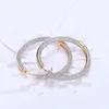 Hoop Huggie DOTEFFIL 925 Sterling Silver Big Circle Hoop 18K Gold/Rose Gold AAA Zircon Earrings For Women Gift Fashion Charm Wedding Jewelry 230114