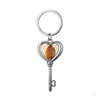 Party Favor Heat Transfer Heart Shaped Key Pendant DIY KeyChain SubliMation Blank Metal Keychains Dekorativ nyckelring Drop Delivery H DHXHC