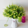 Decorative Flowers 5 Head Artificial Flower 28cm Starry Green Grass Plants Simulation Festive Party Supplies Decorations