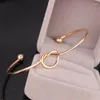 Bangle Fashion Knot Heart Bangles Knotted Wire Bracelet For Women Adjustable