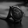 Zegarek na rękę proste Bauhaus mężczyzn ogląda automatyczny mechaniczny wodoodporny pusty pasek mody retro duża tarcza fm202