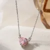 Ketens panjbj zilveren kleur liefde hart ketting voor vrouwen meisje zirkoon kristal eenvoudige sieraden verjaardag cadeau drop groothandel