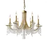 Ljuskronor American Living Room Light Luxury Crystal Bedroom Restaurant French Creative Golden Minimalist Candle Chandelier