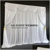 Party Decoration 3X Black White Ice Silk Wedding Backdrop Curtain With Swag Drapery Stage Background Po Booth Event Drop Delivery Ho Dhnhm