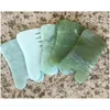 Face Massager Natural Jade Stone Guasha Gua Sha Mas Hand Back Leg Body Arm Board Comb Shape Healthy Beauty Relaxation Cure Masr Tool Dhkzd