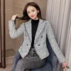 Kurtki damskie Mała kurtka zapachowa Kobiet Autumn 2023 Korean Loose Wild and Winter Tweed Cardigan Ladies Krótka odzież wiejska