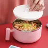 Bowls Noodle Bowl Grade Stainless Steel 4 Colors Portable Bento Box Microwave Tableware 1000ml Dorm Accessories