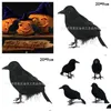 Party Decoration Halloween Simation Feather Crow Pendants Fake Black Flocking Bird Artificial Scary Props Home Haloween Decor Drop D DH0HX