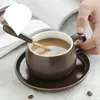 Xícaras pires de café expresso italiana xícara de café pires de pires de restaurante cappuccino latte caneca de leite da montanha azul