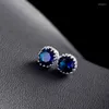 Stud Earrings Small Crystal Classic 8mm Round Stone For Women Korean Style Fashion Young Girl Jewelry Single Cubic Zirconia