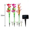3st/set Solar LED Garden Outdoor Light Powered Lily Flowers Lights Lawn Pathway Landscape Decor Yard Lamps