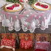 Table Cloth Vintage Lace Print Rround Rectangle Floral Tablecloth Chritmas Red White Party Cover Home Decoration