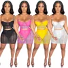 Spring Fall Dress Sets for Women Plus size 2XL Sexy Sleeveless Spaghetti Strap Top and Mesh Skirt Two Piece Set Fashion See Through Clothes Casual Sheer Outfits 9204