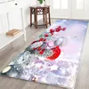 Tapijten Merry Christmas Rug Santa Claus Woonkamer Keuken Anti-slip Tapijt Flanel Floor Mat Doeltjes Buiten Entrance Home Decor