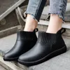 Regenlaarzen mode dames galoshes dames schoenen wandelen niet -slip waterdichte enkel laarzen vrouwelijke huizen tuin werk kort 230211
