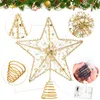 Decorazioni natalizie 1 pezzo LED Star Treetop Metal Tree Topper Xmas Light Moravian Light