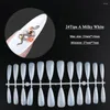 False Nails 24pcs Fake Coffin Stiletto Designs Full Cover Press On Clear Natural White Nail Art Tips For Extension LA1853