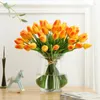 Decoratieve bloemen Hoogte 36 cm kunstmatige bloem pu tulip trouwhuis decoratie nep vaas arrangement