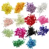 Flores decorativas top 150pcs Flor artificial Cabeças duplas estames Cartões de artesanato em pérolas Decoração Floral para festa de casamento em casa