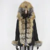 Women's Fur & Faux CXFS 2023 Fashion Waterproof Short Parka Winter Jacket Women Real Coat Natural Collar Hood Thick Warm Detachable