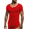 Men's Suits B215-Summer Nieuwe Heren T-shirts Effen Kleur Slanke Trend Toevallige Korte Mouwen Fashion