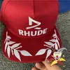 Rhude Baseball Cap ricamo Rhude Baseball Cap Men Women Rhude Sun Hat Hat Sunlen Regolable Regolable Designer Hat Hat Snapback Hat 465 60