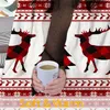 JOOCAR Christmas Deer Blanket Holiday Red Christmas Decor Print Fannel Blanket Plush Warm Throw Blanket for Bed Couch Living Room Sofa Chair(50" x 60")