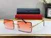 Män vintage UV -skydd Rektangel Pro Acme Rimless Solglasögon för kvinnor Frameless Eyewear Fashion Designer Candy Color glasögon