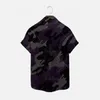 남성용 캐주얼 셔츠 2023 버튼 스트리트 패션 3D 프린팅 셔츠 슬림 라벨 짧은 소매 의류 통기성 카미사 여름 해변 하와이안 sh