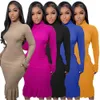 New Plus size 3XL Sexy Backless Knitted Dresses for Women Flare Sleeve Turtleneck One-piece Dress Fall Winter Clothes Solid Bodycon Midi Dress Party Club Wear 8365