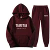 Träningsoveraller för män i Trapstar Cotton Hoodie Set Träningsoverall Herr Enfärgad kostym Casual Cotton Coat Vår Höst Streetwear Sweaterbyxa Kläder 230113