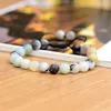 Strand DOUVEI Amazoned Stones Tressé Bracelet Pour Femmes Ethnique Méditation Black Lava Stone BraceletsBangles Hommes Bileklik ABK026