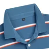 Polos pour hommes Casual Business Polos pour hommes Chemises à manches longues en coton de haute qualité Vêtements à rayures 8722