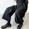 Herrbyxor chic herrkläder mode kjol snörning upp svarta byxor mäns lösa mitten av midjan bred ben manvatten höst nisch 2023