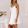 Casual Dresses Lace Flower Summer Dress Fashion Womens Sexy Backless Sleeveless V-Neck Solid Girl Camis Mini 2023 Boho