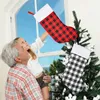 Christmas Decorations Plaid Stockings Candy Bag Xmas Stocking For Family Country Rustic Personalized Holiday Indoor Hanging