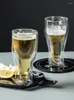 Şarap Gözlükleri Çift Duvar Bira Yaratıcı Kokteyl Wineglas Kupa Viski Şampanya Cam Kahve Kupası Votka 2023 Şişe Tarzı