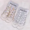 Hoop oorbellen 6pair/set punk gouden zilveren kleur voor dames vintage ronde cirkel oorbel 2023 mode drop sieraden