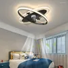 Lampadari Ventilatori da soffitto moderni a LED Soggiorno Sala da pranzo Camera da letto Lampada da ventilatore per bambini con lampadario telecomandato