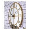 Relógios de parede Markakanvas Mirror Metal Clock 50cm Decorativa sala de estar decoração grande decoração de casa vintage Droga de parto dhrae