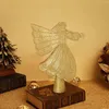 Kerstdecoraties 3D Glitter Angel Lighted Tree Topper met sneeuwvlokprojector voor