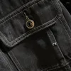 Herrjackor män 2023 jeans jacka herrar bombplan hip hop man vintage grå denim kappa streetwear chaqueta hombre m-5xl