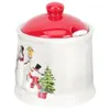 Opslagflessen kerstpot Kerst Suiker Zout Comple Container Kelder Kruiden Candy Bowl Peper Shaker Dispenser CeramicStorage Box