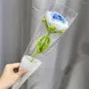 Decorative Flowers High-level Sense Knitted Flower DIY Simulation Homemade Woven Rose Bouquet Valentine's Romantic Idea Gifts