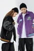 Men's Down Autumn&Winter Hip Hop Jacket Women Casual Loose Letter Embroidery Baseball Uniform Women's Coat Couple Streetwear