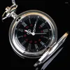 Pocket horloges Romeinse cijfer witte/zwarte dial pools glad kwarts retro ketting hanger cadeau fob horloge