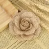 Kwiaty dekoracyjne 3/5pcs 8cm ręcznie robiony juty hessian jurlap róża vintage rustykalny wystrój ślubny sztuczny kwiat przyjęcie świąteczne DIY